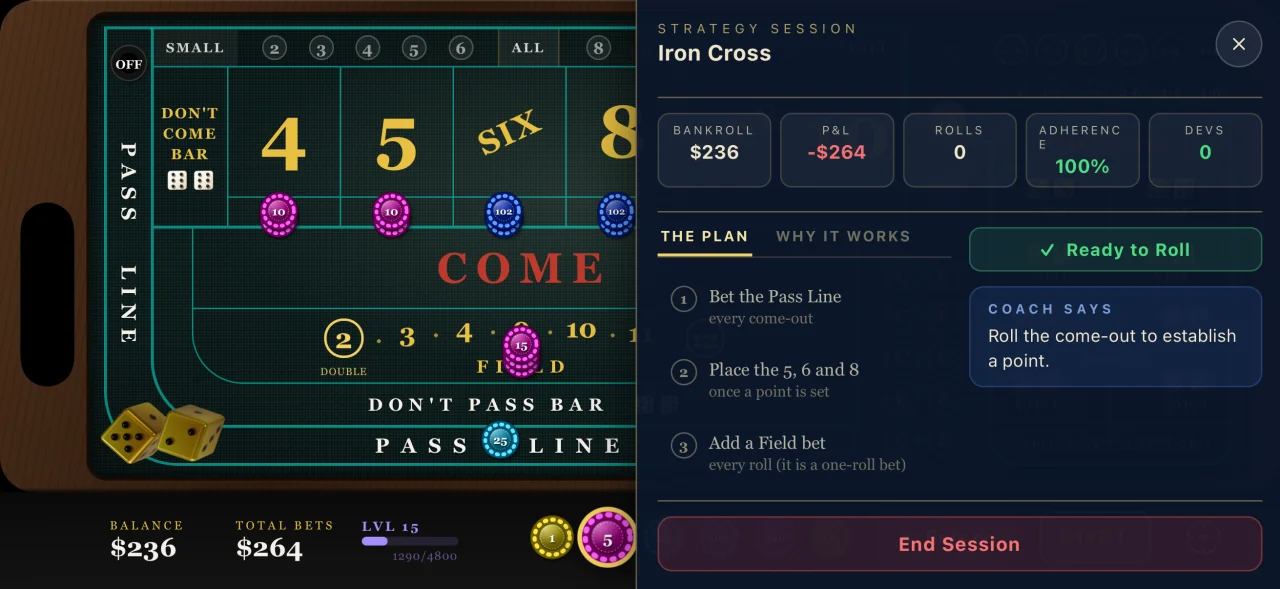 The Strategy Lab, showing a session for a proven betting system